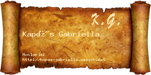 Kapás Gabriella névjegykártya